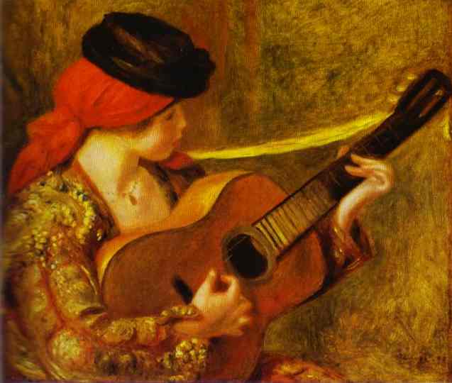 Young Spanish Woman with a Guitar, by Pierre-Auguste Renoir