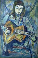 Woman with Guitar, by Irving Amen