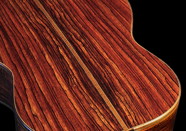 Dramatic cocobolo rosewood back